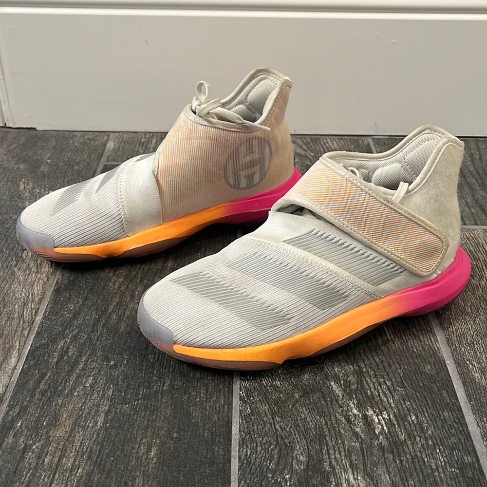 Adidas Harden B/E 3 Gray Pink & Orange Sneakers
